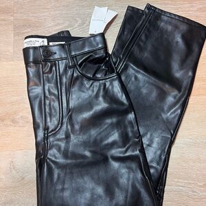 Black Faux Leather Pants